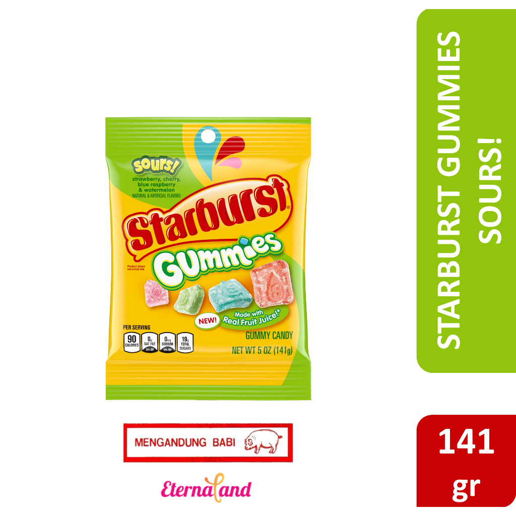 

Starburst Gummies Candy - permen kenyal rasa buah impor USA (NON HALAL)