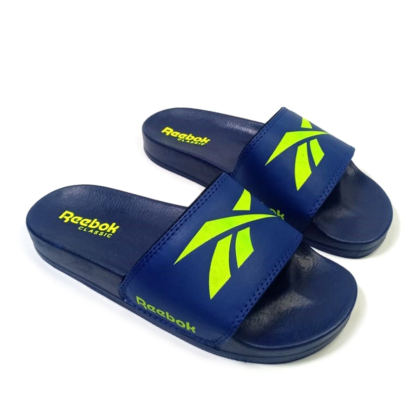 Sandal Slop Casual Reeb0k pria wanita Warna Navy List Hijau Stabilo
