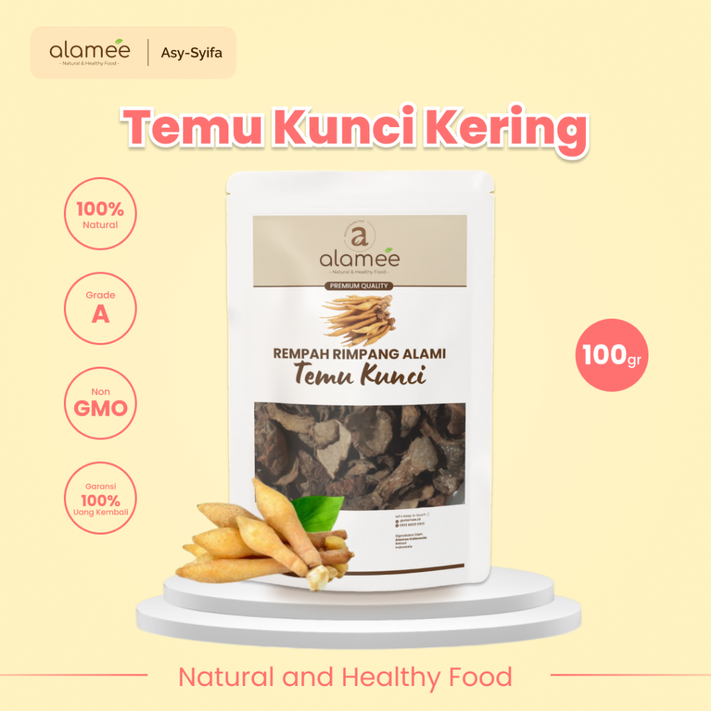 

ALAMEE Temu Kunci Kering Fingerroot Rempah Rimpang Alami Iris Bumbu Seasoning Masakan Masak 100g