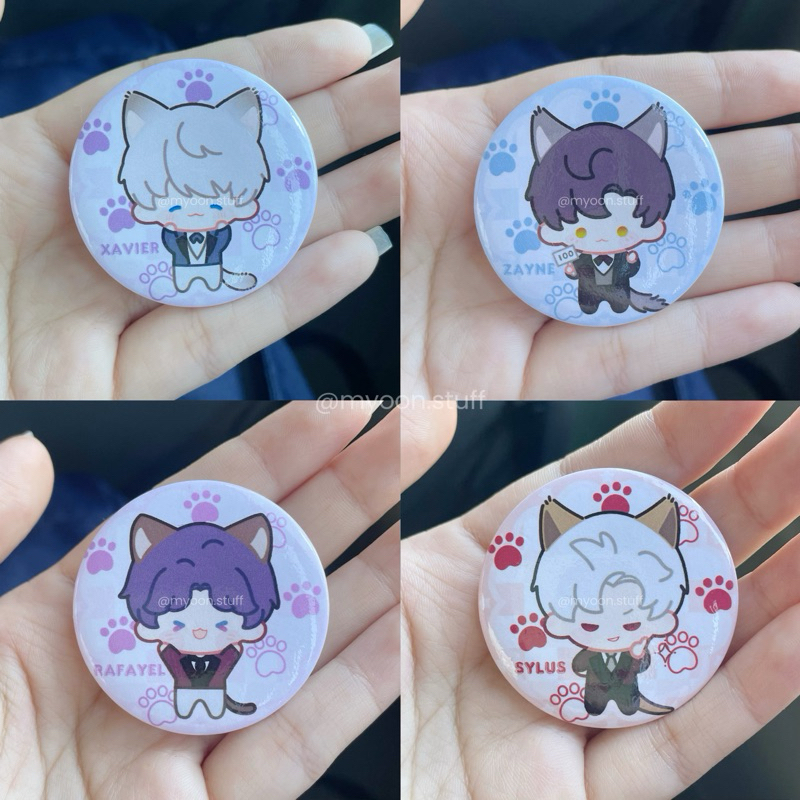 [Ready Stock] Pin Love and Deepspace Badge Chibi Love and Deepspace Fanmade merch Xavier Zayne Rafay