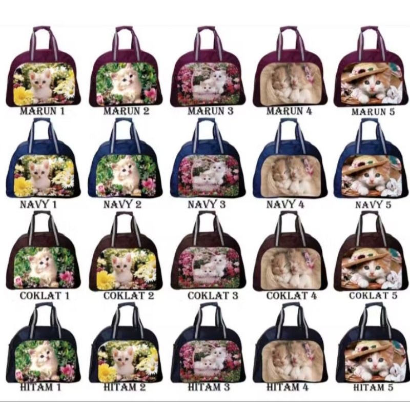 Tas travel motif karakter kucing elle bag /tas travel pakaian besar /tas koper jinjing pakaian