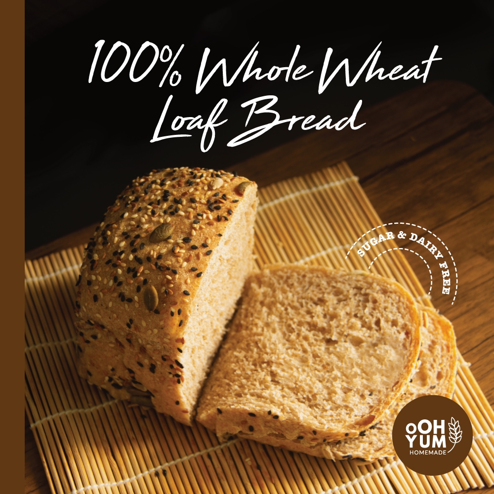 

[100% Whole Wheat] oOH Yum Bread Loaf | 100% Roti Gandum Tawar