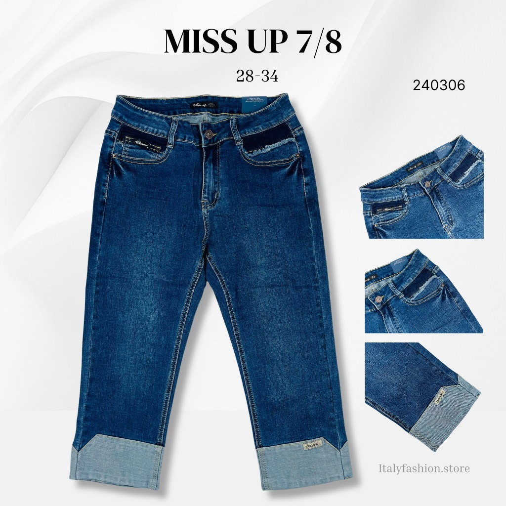 MISS UP Celana Jeans Stretch 7/8 Wanita 240306