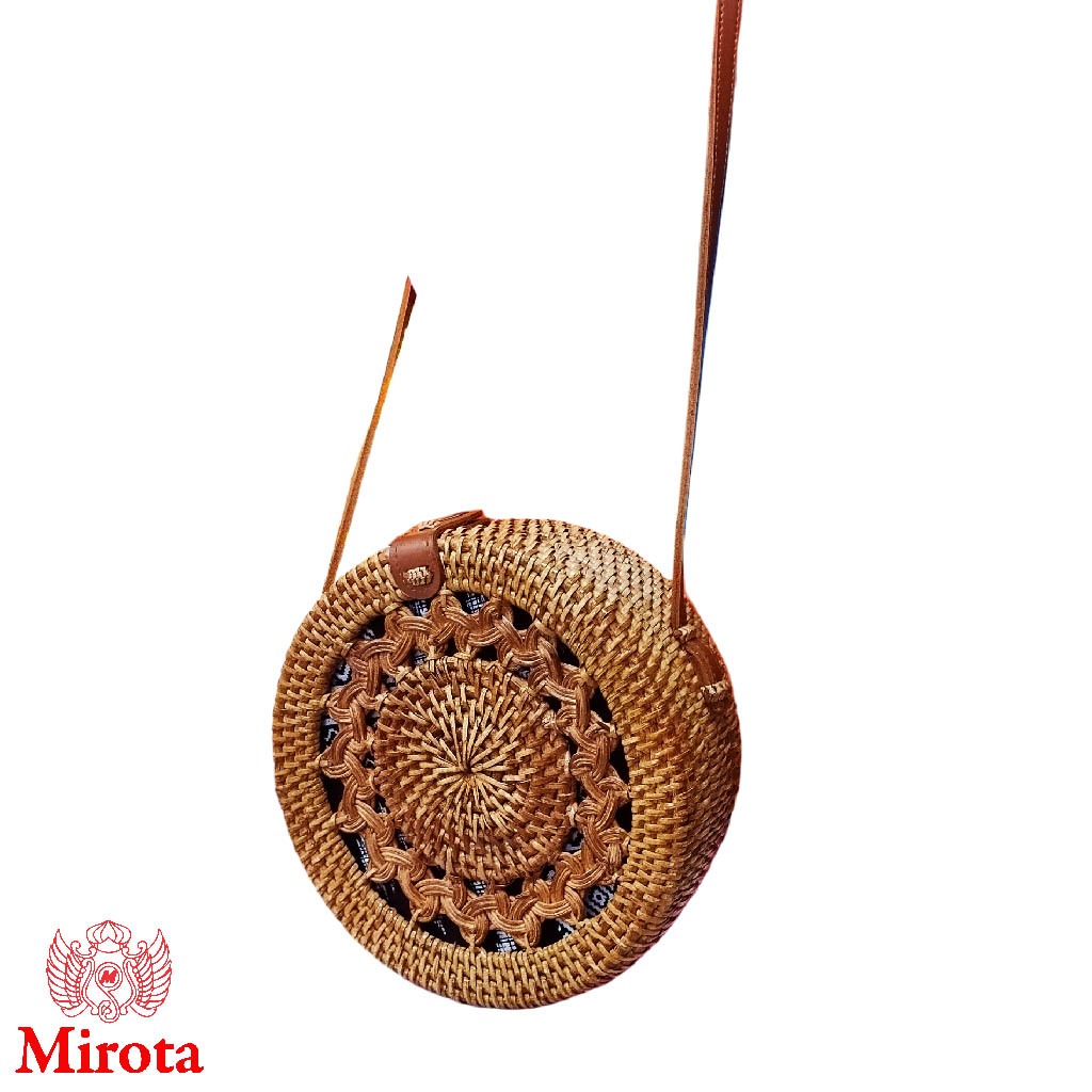 Tas Anyaman Rotan Bulat | Tas Etnik Selempang