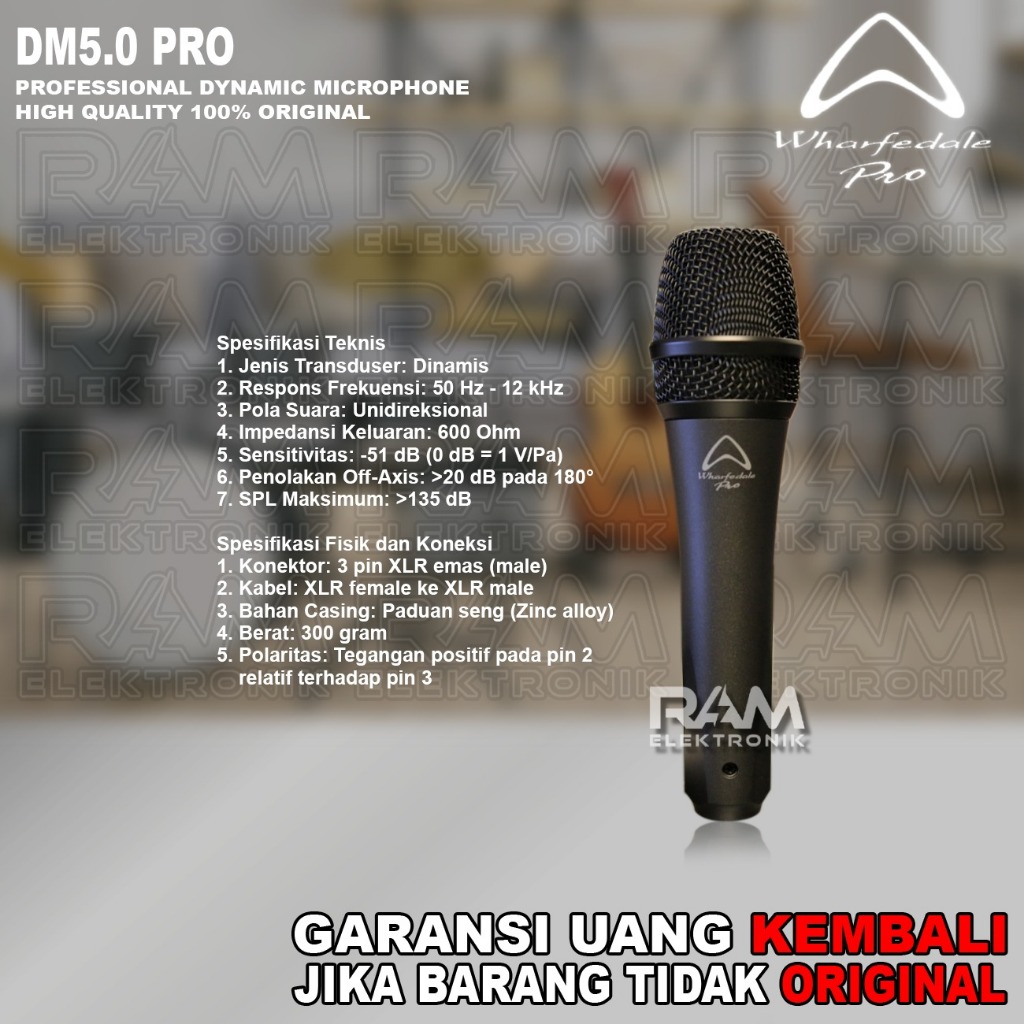 Microphone Mic Kabel WHARFEDALE DM5.0PRO | DM5.0 PRO Original