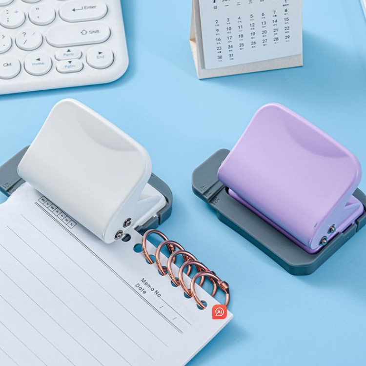 Pink / Biru Buku Catatan 6 Lubang Pelubang Bulat Mesin Pelubang Standar A4 A5 B5