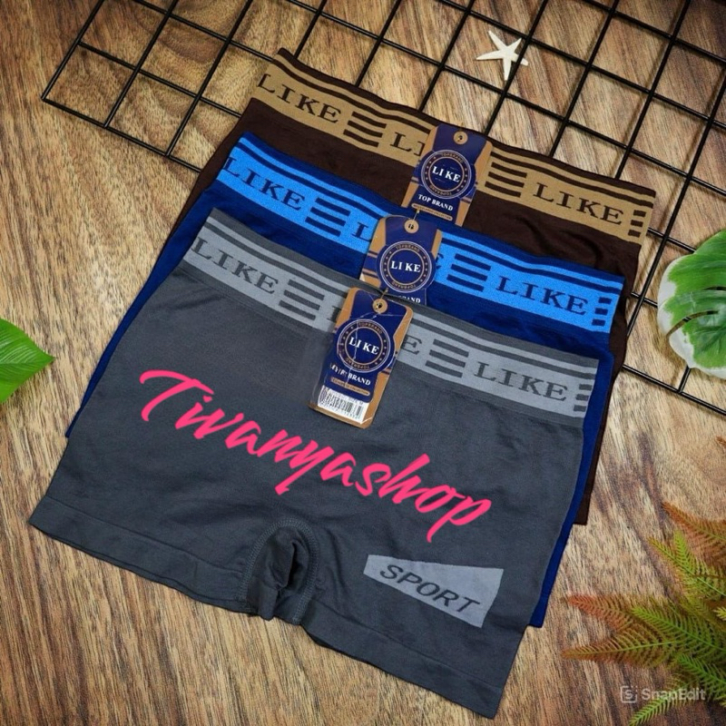 (3PCS) CELANA DALAM PRIA LIKE SPORT BOXER PRIA CD PRIA