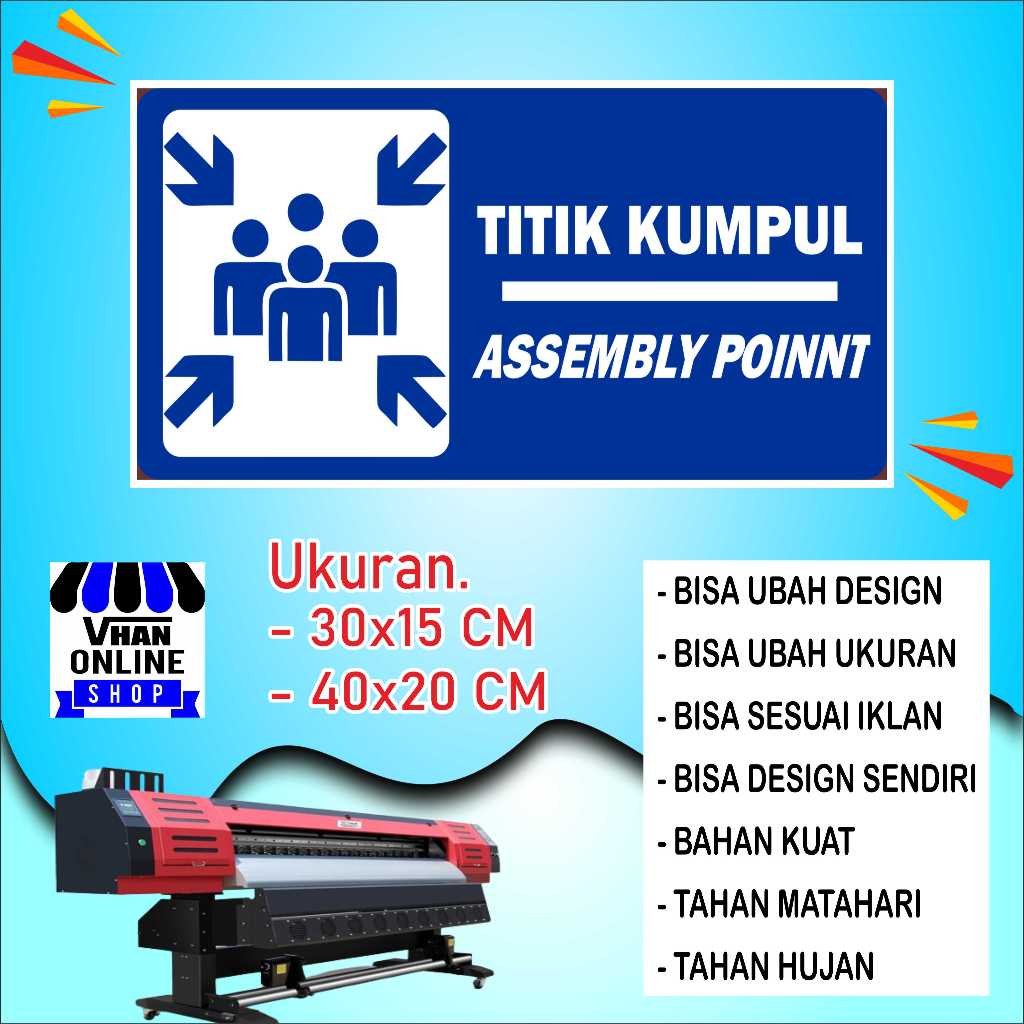 

Cetak Sticker Tulisan Titik Kumpul Design Keren Bahan Tahan Air Biru