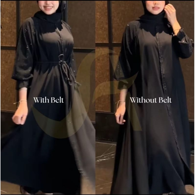Diilla Dila Dilla Tsamira vol 5 Series Abaya Dress Hitam Jetblack by Ophie