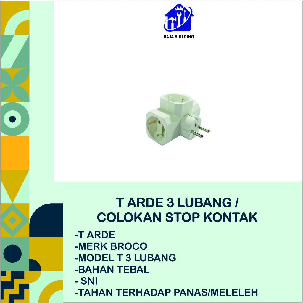 T ARDE 3 LUBANG / COLOKAN STOP KONTAK LISTRIK BROCO