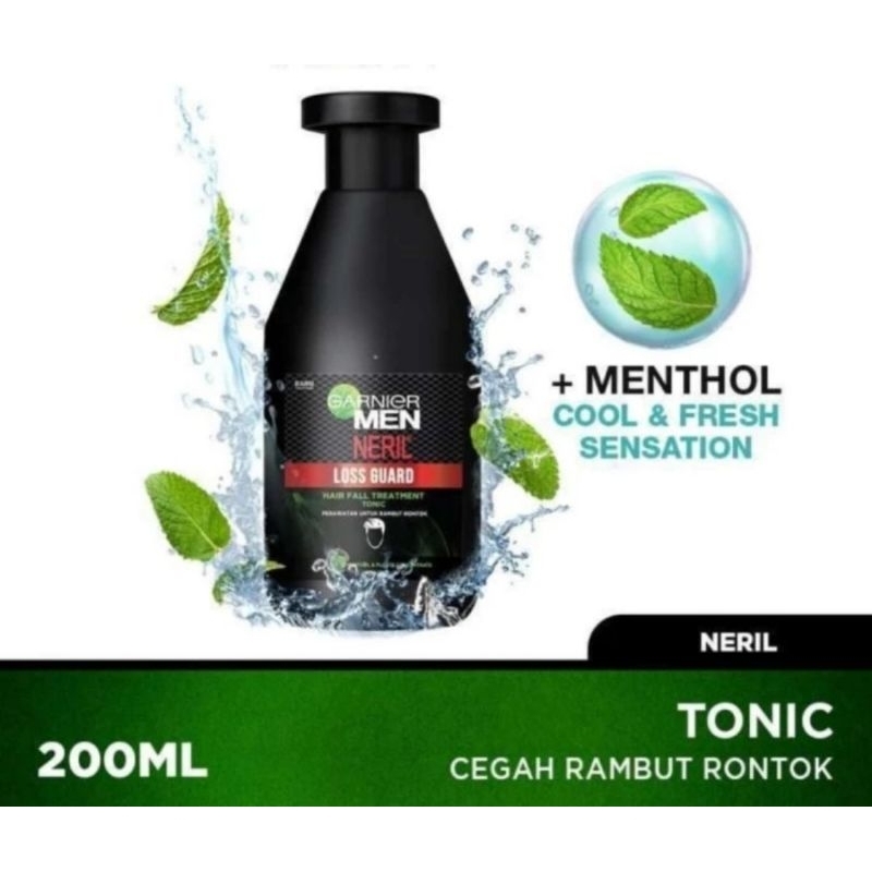 Garnier Men Neril Loss Guard Hair Fall Treatment Tonic 200ml / Anti Dandruff Shampoo Shield 200ml Sa