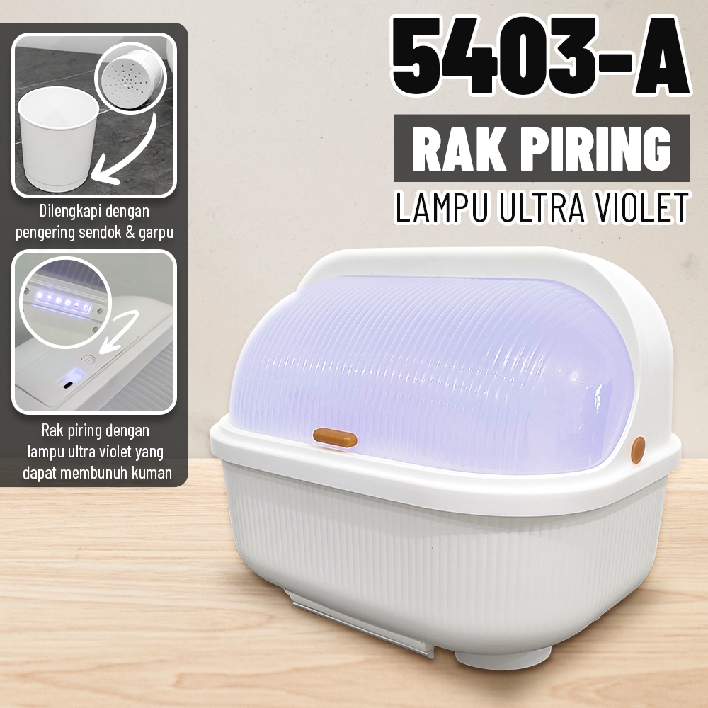 Rak Piring dan Gelas Tertutup Rak Piring Dengan Sinar Uv  Tempat Alat Makan Rak piring serbaguna
