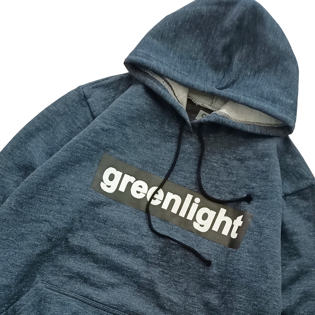 Hoodie Sweater Distro Katun Premium Tebal Berat Free Stiker Pria Wanita Warna Twotone Biru Navy