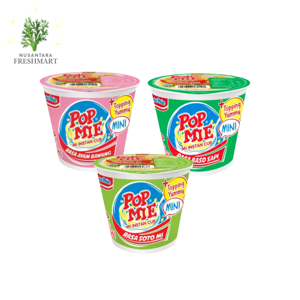 

[Nusantara Freshmart] Pop Mie Mini 35 gr Per Pcs All Varian Ayam Bawang Baso Sapi Soto