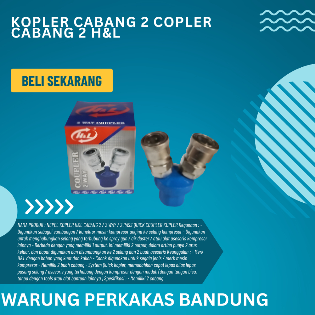 Kopler Cabang 2 Copler Cabang 2 H&L NEPEL COUPLER CABANG 2 KOMPRESOR