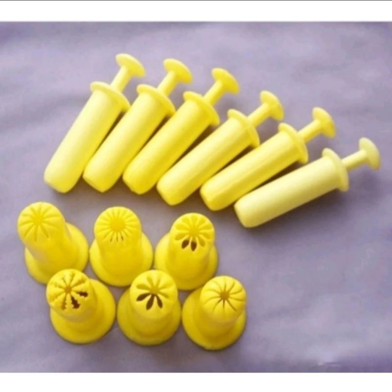 cetakan spuit semprit mawar dorong nastar kue kering plastik kuning