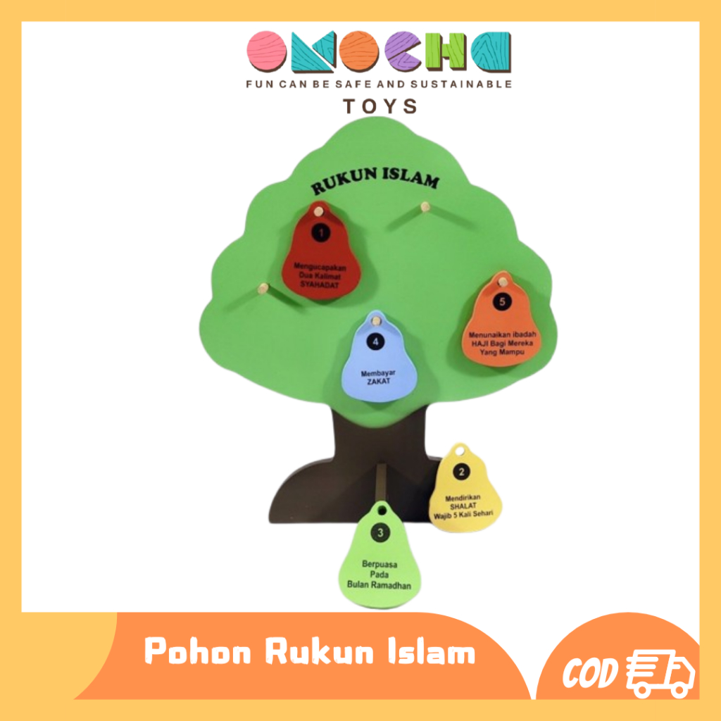 Omocha Toys - Pohon Rukun Islam Mainan Kayu Alat Peraga Agama