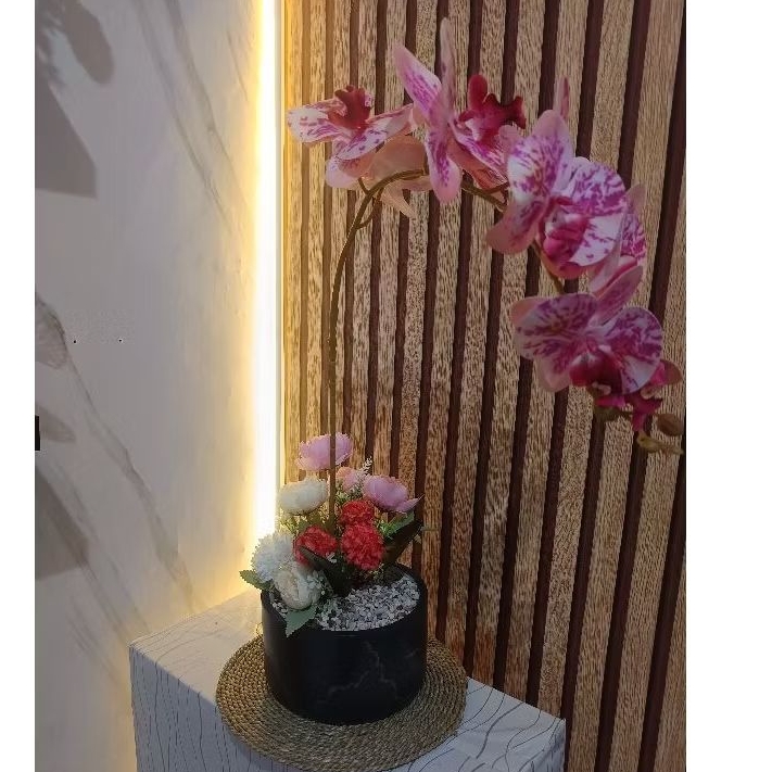 RANGKAIAN BUNGA ANGGREK JUMBO MIX BUNGA PEONI DAN BUNGA DAHLIA | TANAMAN ARTIFICIAL HOME DECOR PENGH