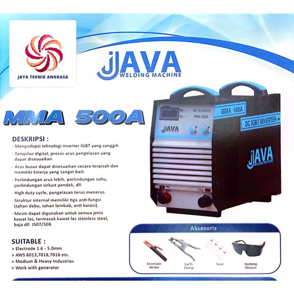 MESIN LAS MMA 500 A JAVA WELDING PERLENGKAPAN LAS