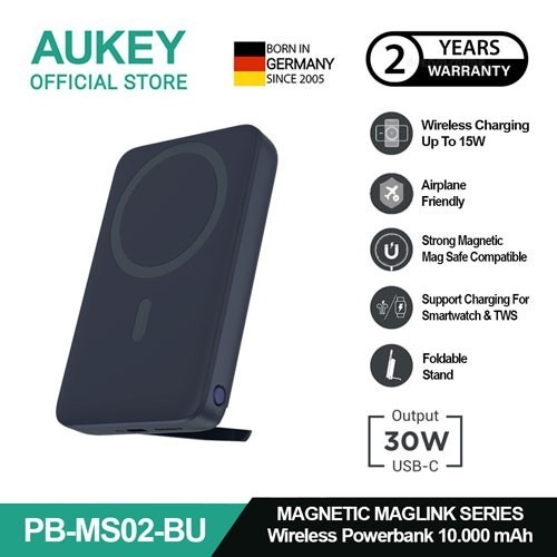 AUKEY POWER BANK WIRELESS MAGLINK PB-MS02 10000 mAh 38.5W BLUE