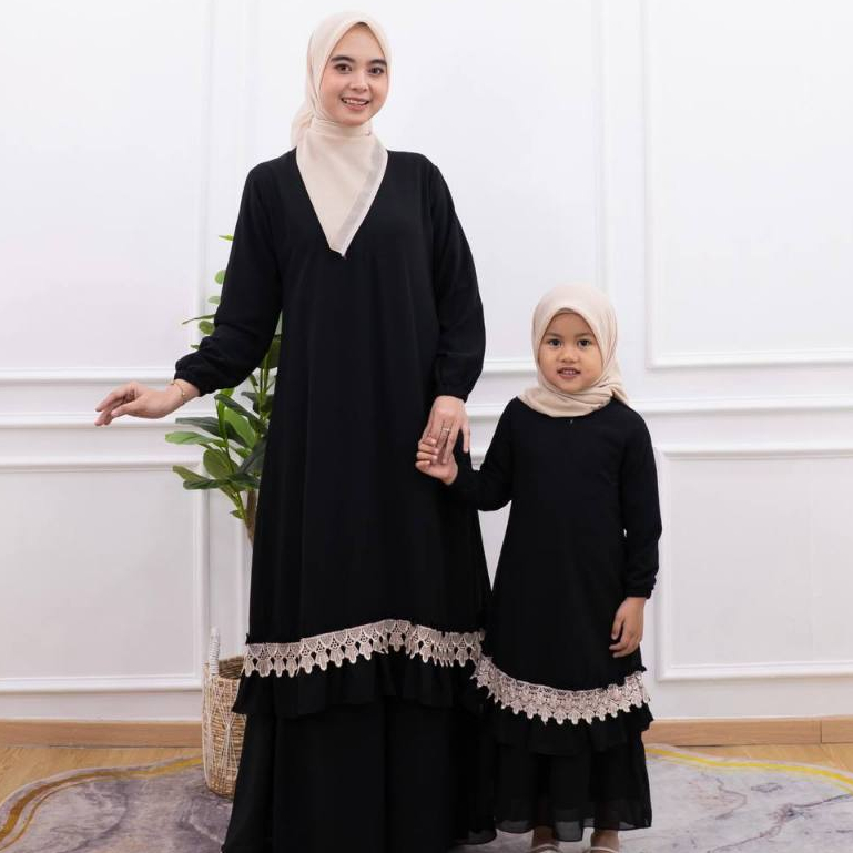 FADILA GAMIS COUPLE IBU DAN ANAK - KURUNG MALAYSIA - CERUTY RENDA - DRESS MELAYU - SERAGAMAN