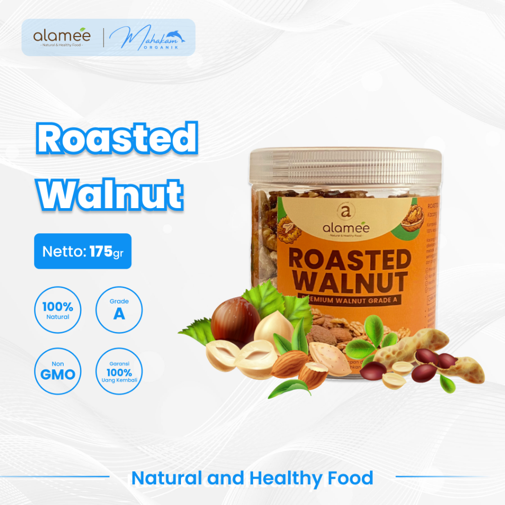 

Walnut Roasted Kacang Panggang Alami 175gr Organik Oven Matang Premium