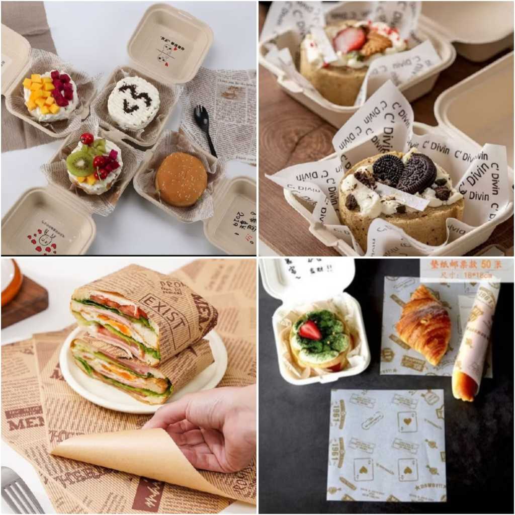 

Baking Paper Motif Wax Paper 18x18 CM Kertas Roti Motif Alas Korean Cake Bekal Sandwich