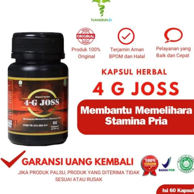 Suplemen Meningkatkan Stamina Pria 4G JOSS Original Herbal Tahan Lebih Lama