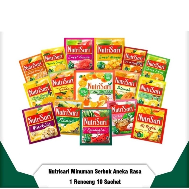 

Nutrisari Renceng isi 10 All Variant Rasa Nutrisari 100% Vit C