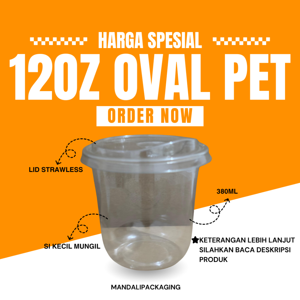 cup dingin/cup es/cup coffee/cup kopi 12oz oval PET merk PLP/ terima jasa sablon