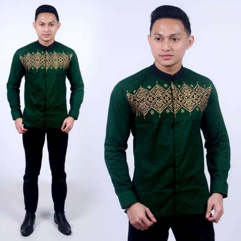 KOKO SYUBANUL MUSLIMIN KOKO AZ-ZAHIR KOKO BAJU HIJAU BOTOL PANJANG ELEGAND BAJU KOKO PRIA