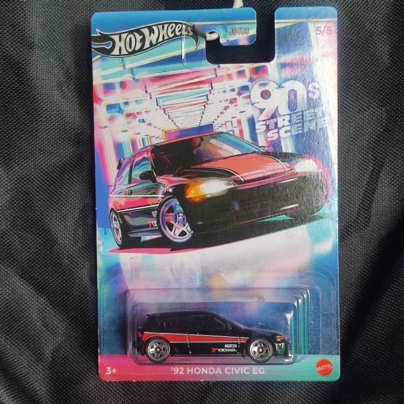 Hotwheels hw mainan mobil jdm honda civic eg hitam black edition