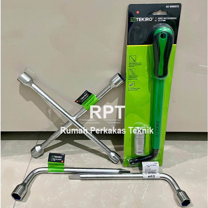 ORIGINAL TEKIRO Kunci Roda L 19 21 MM / Kunci Roda Palang 17x19x21x23 MM / Kunci Roda Tarik 19x21 MM