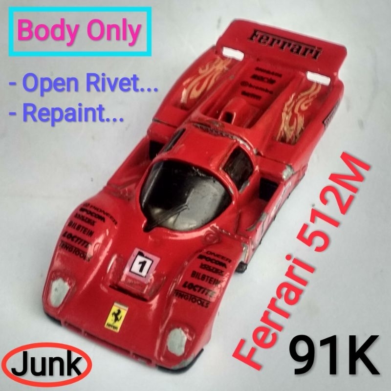 Hot Wheels Ferrari 512M Merah Open