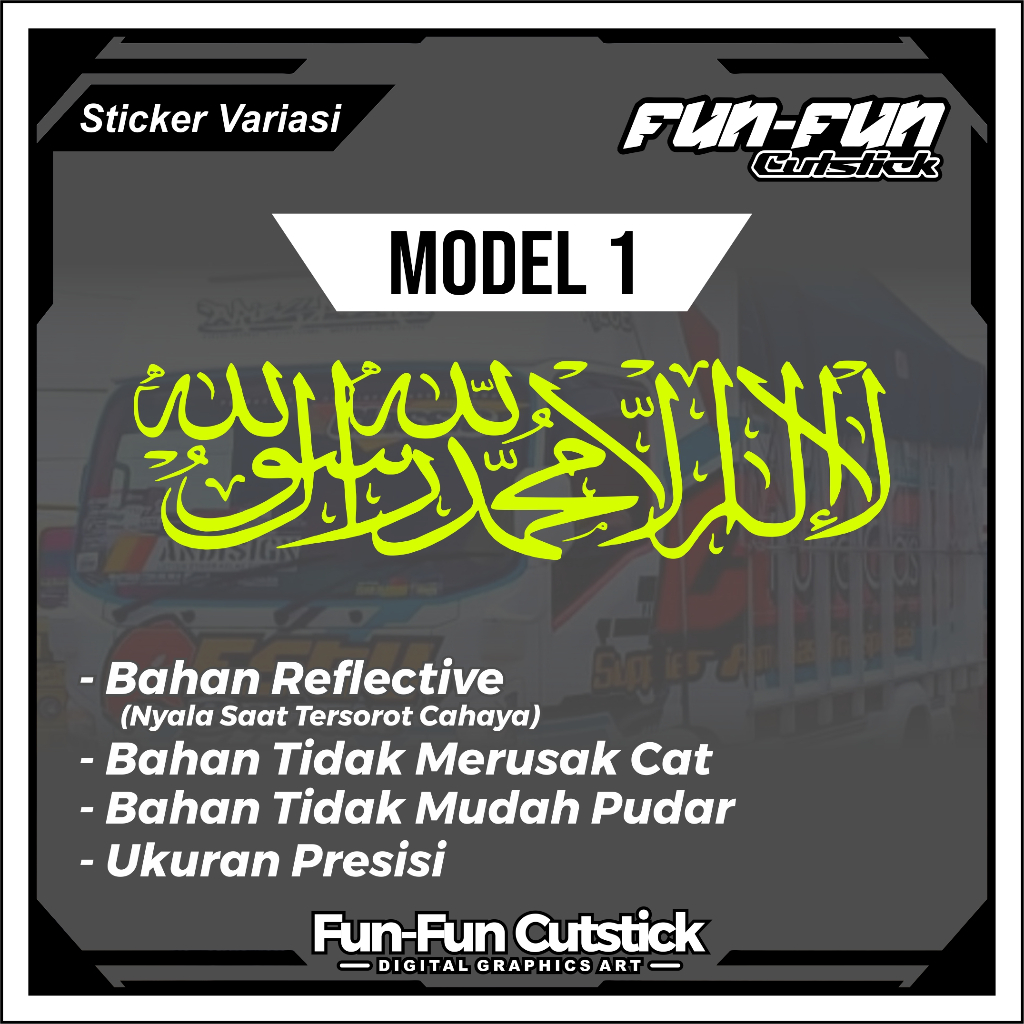 Stiker Sholawat Kaca Mobil Truck Pickup - Cuting Stiker Sholawat