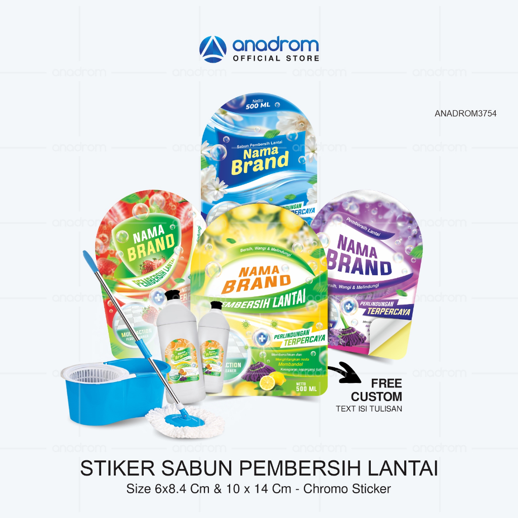 

[1 Pack] Stiker Kemasan Sabun Pembersih Lantai | Sticker Label Kemasan Botol Sabun Pembersih Lantai | Stikcer Sabun Karbol Lantai | Anadrom 3754