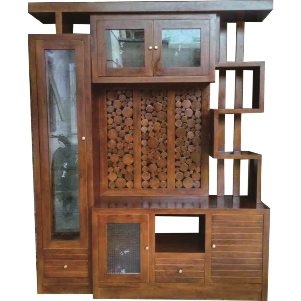LEMARI PAJANGAN / BUFET DARI KAYU JATI MODEL PARTISI 4