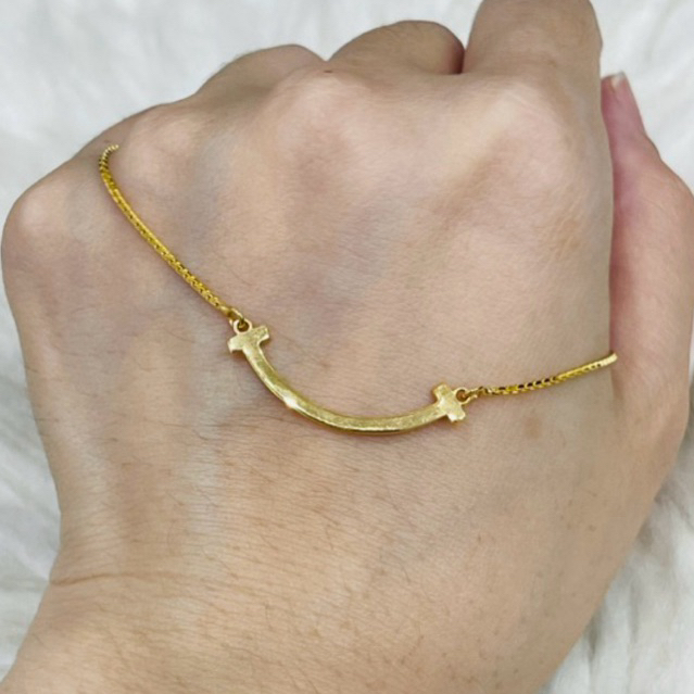 kalung alta smile polos simple elegant emas asli kadar 700 & 875