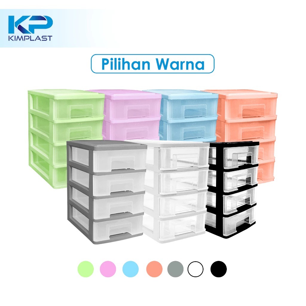 Mini Container Dakota Susun 4/ Rak Mini Susun 4/ Rak Mini Serbaguna/ Laci Mini/ Rak Susun KIMPLAST