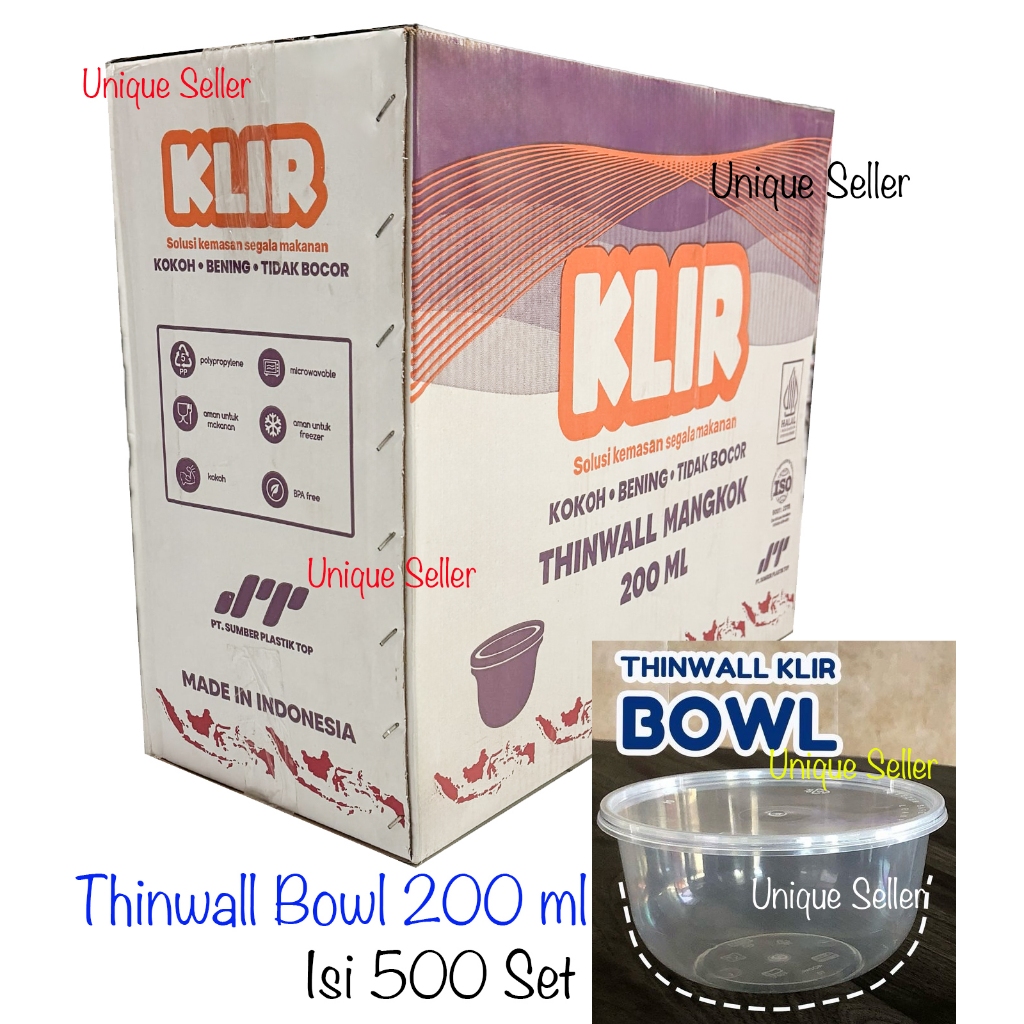 [1Dus] Thinwall Bowl 200 ml KLIR / Mangkok Plastik 200 ml KLIR / Thinwall Mangkok 200ml KLIR / Thinw