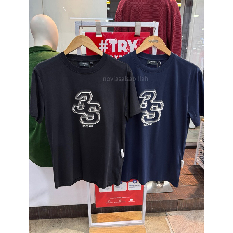 Kaos 3Second Pria Terbaru Motif Logo Script Shining Original 100% [3Motif]