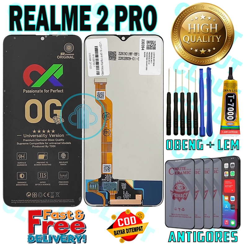 LCD TOUCHSCREEN REALME 2 PRO LAYARSENTUH ORIGINAL ORI ALL MEREK FULLSET