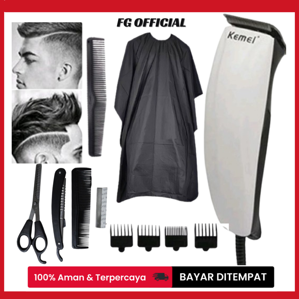 FG Alat Cukur Rambut Kabel Kemei Original Hair Clipper Mesin Cukur  Pemotong Rambut Listrik