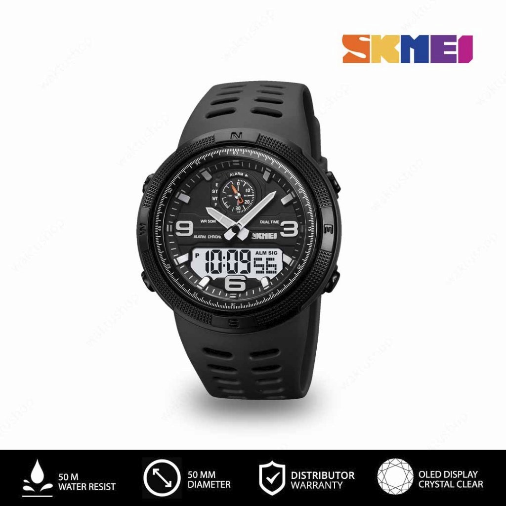 SKMEI 1655 Original Jam Tangan Dual Time Pria Tahan Air
