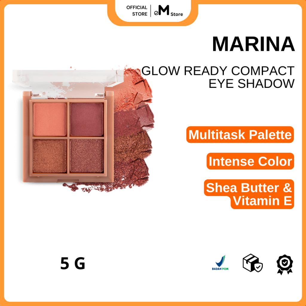 MARINA - GLOW READY COMPACT EYESHADOW PALLETE 5G | TROPICAL Matte Shimer