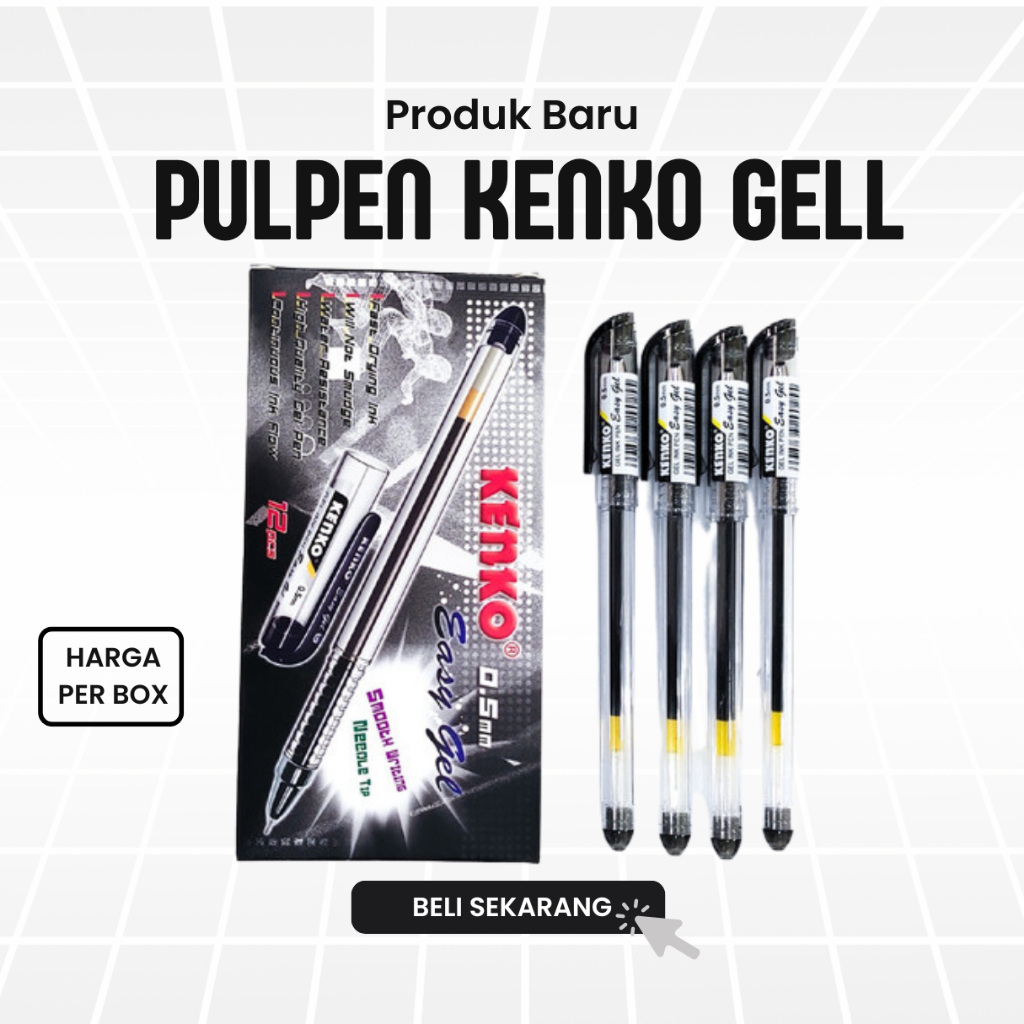 

Pulpen Kenko Easy Gell 0.5 / (1pak/12pcs)Pulpen Jel / Pena Jel / Pen Tinta Gel Easy Gel