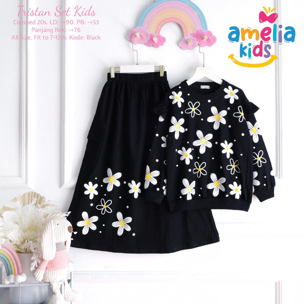 [TERMURAH] BUSANA MUSLIM SETROK TRISTAN / MATAHARI / PITAKU / HIJAB SET KIDS SETELAN SKIRT KAOS REMA
