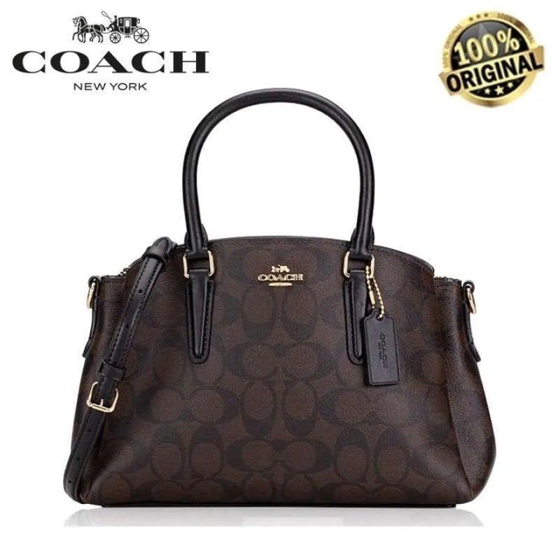 Coach Sling Bag Signature Mini Sage Carryall Mahogany Original