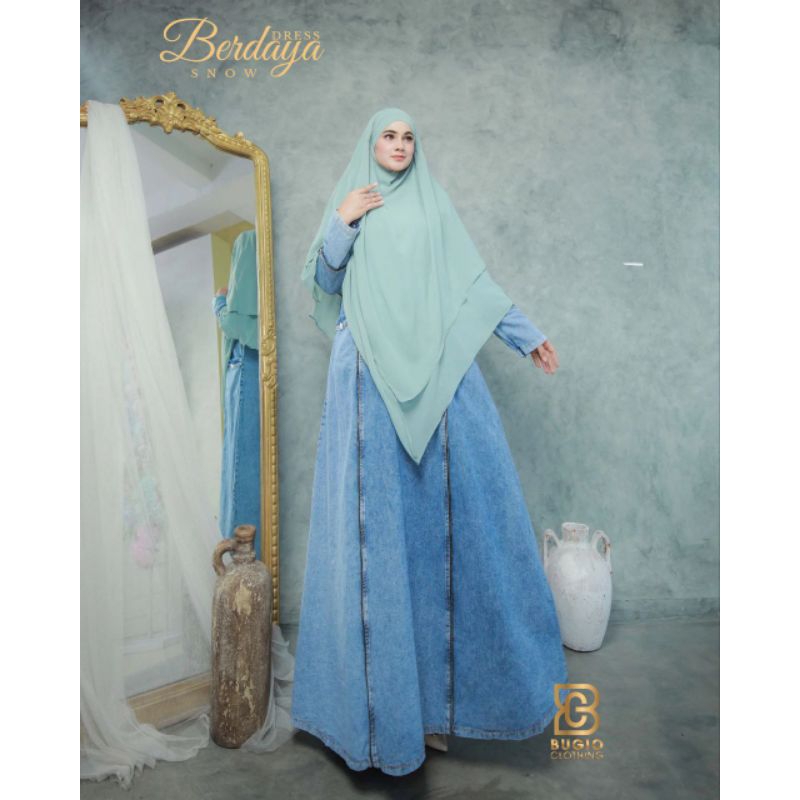 GAMIS BERDAYA DENIM BY BUGIO (GAMIS SAJA) // GAMIS JEANS DENIM PREMIUM