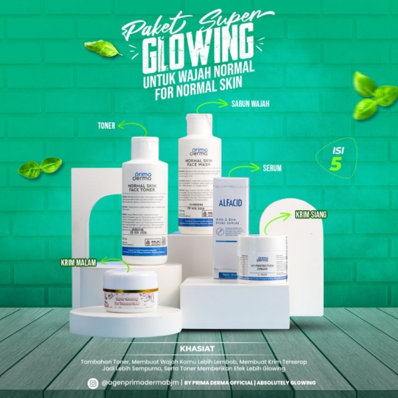 Primaderma Paket Super Glowing Normal Isi 5